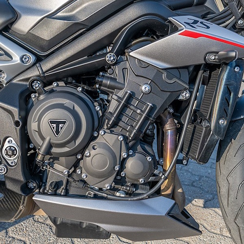 Triumph's 765cc engine.