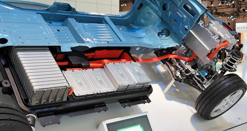 Lithium-ion batteries in a Nissan Leaf.